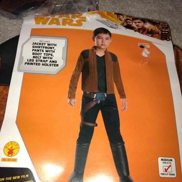 Disney STAR WARS HAN SOLO Child MEDIUM‎ 8-10 Halloween Costume Rubie’s NEW - Picture 5 of 11
